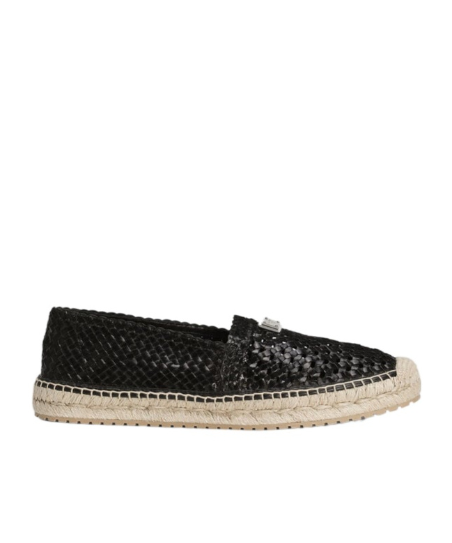 Dolce & Gabbana Calfskin Espadrilles In Black