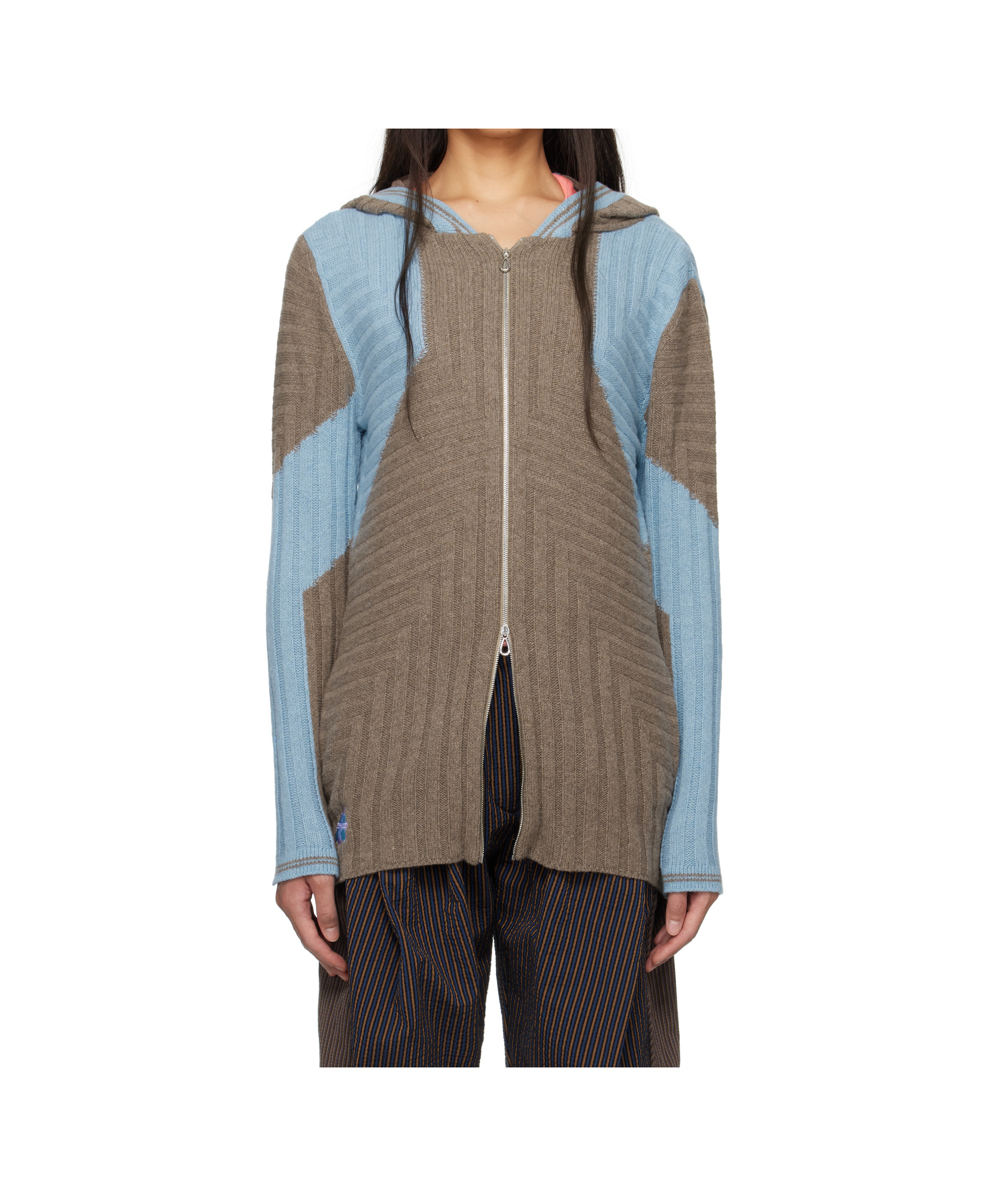 Kiko Kostadinov Dakota Oversized Hooded Knit Top