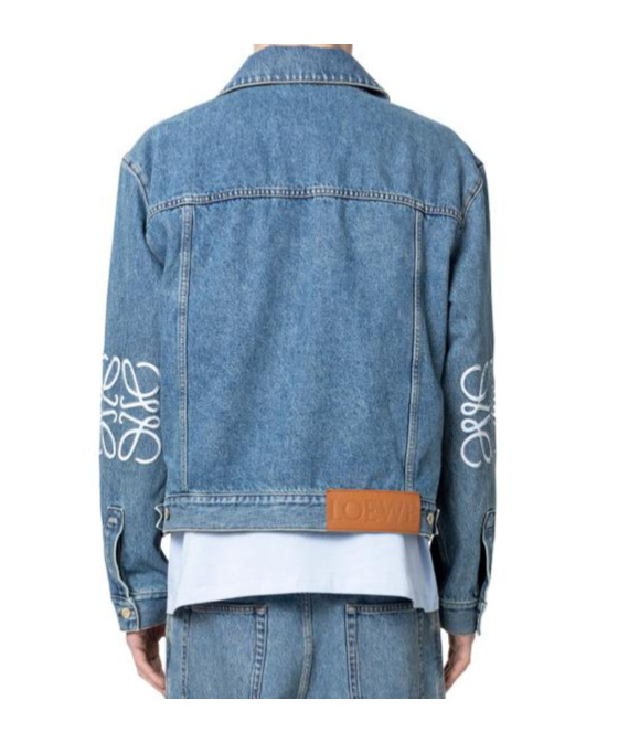 Loewe Anagram Patch Denim Jacket In Blue