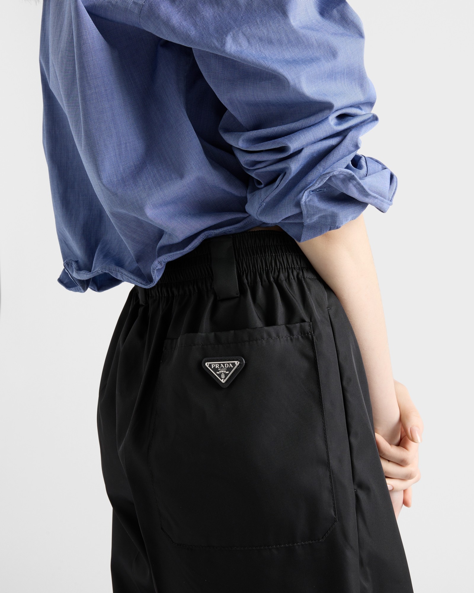 Prada Re-nylon Gabardine Trousers In Black