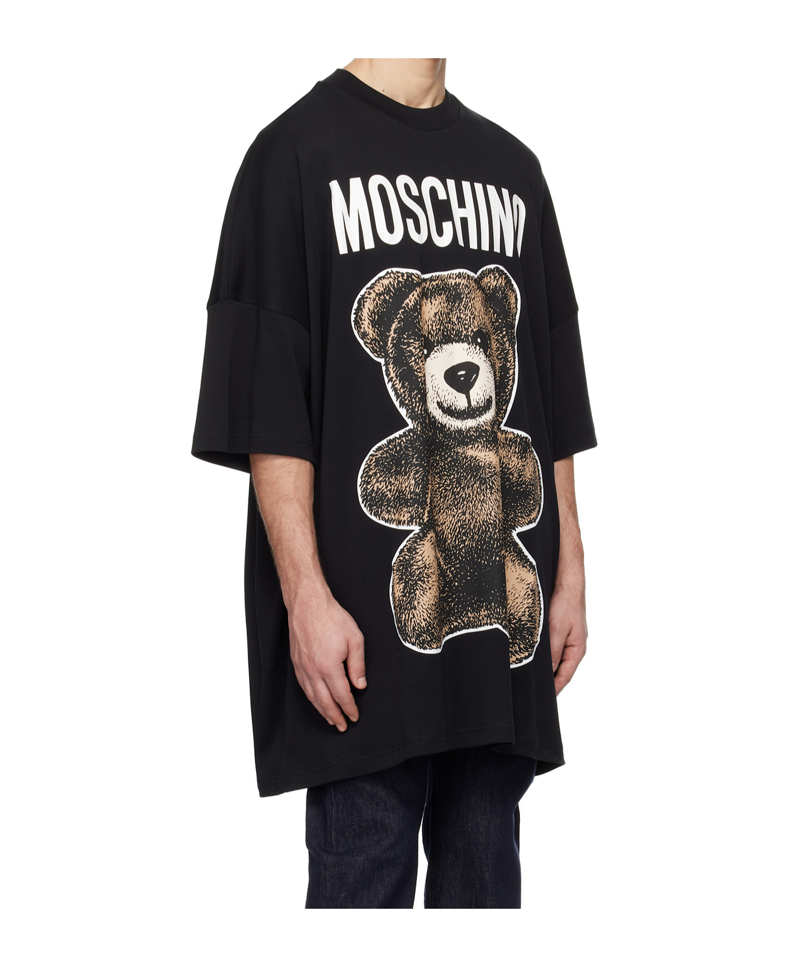Moschino Graphic Print Teddy Bear T-shirt In Black