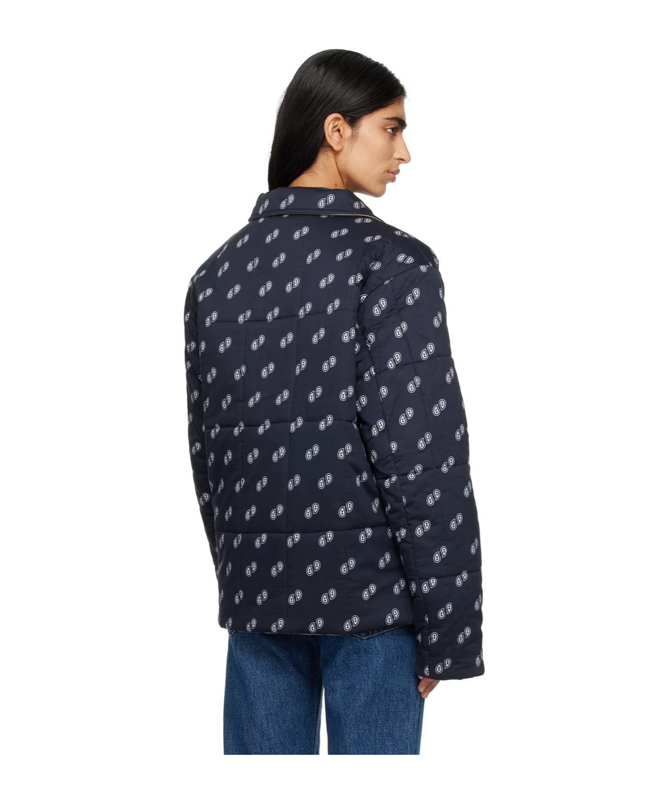 Apc Navy Lenny Reversible Jacket In Black