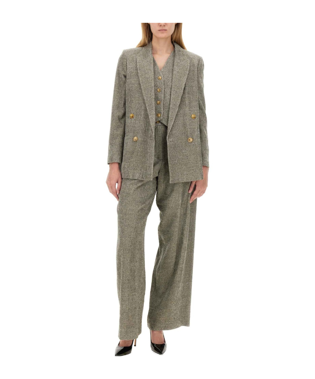 Alysi Double-breasted Jacket In Green