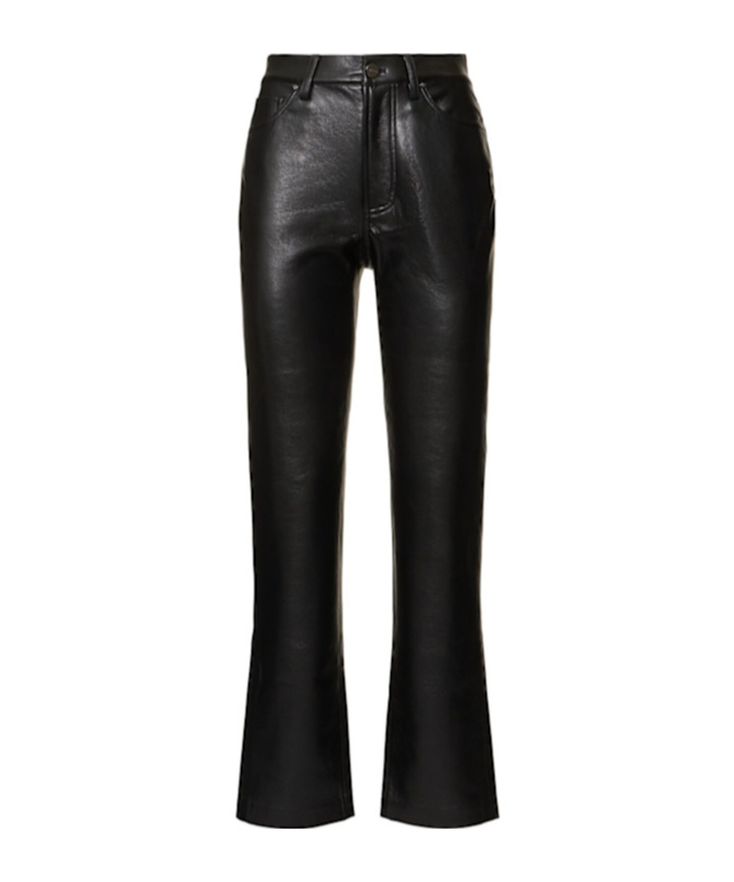 Anine Bing Bruno Straight Leather Blend Pants