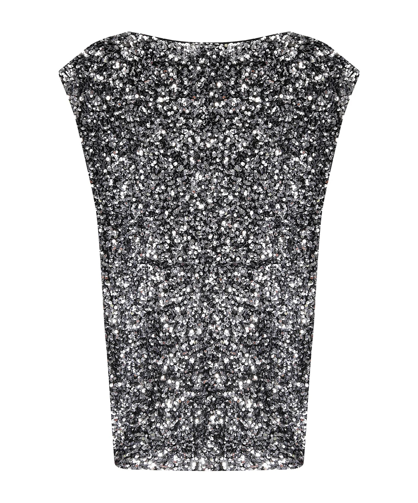 Junya Watanabe Silver Sequined Oversized Top With Round Neckline In Gray