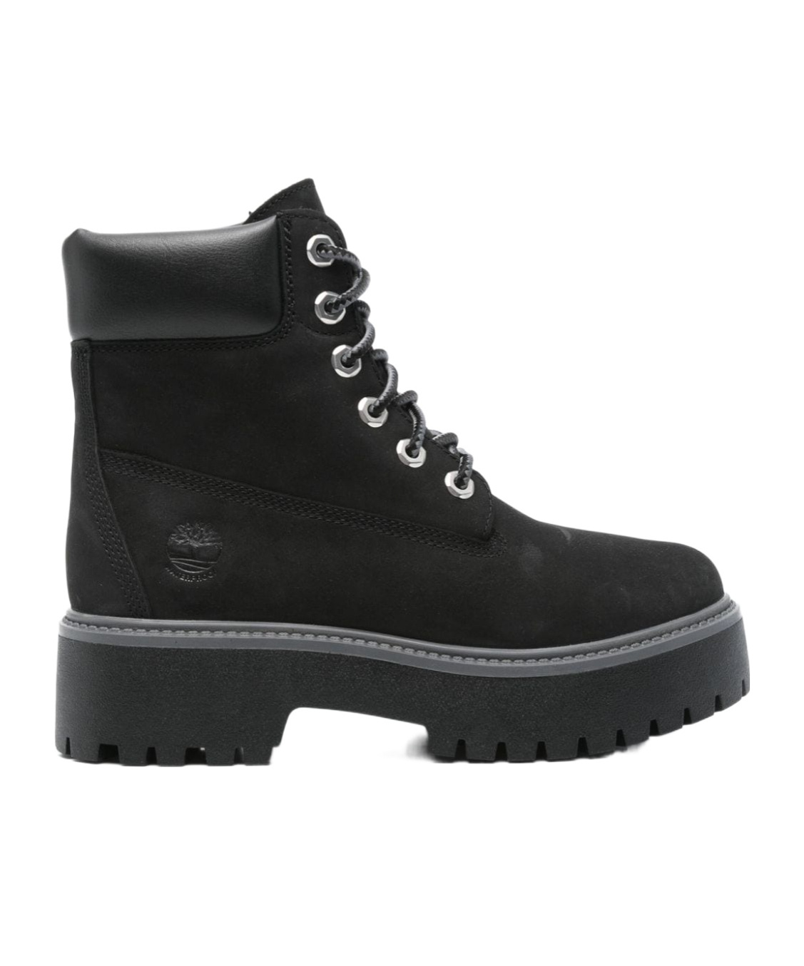 Timberland Stone Street Leather Platform Ankle Boots In Black