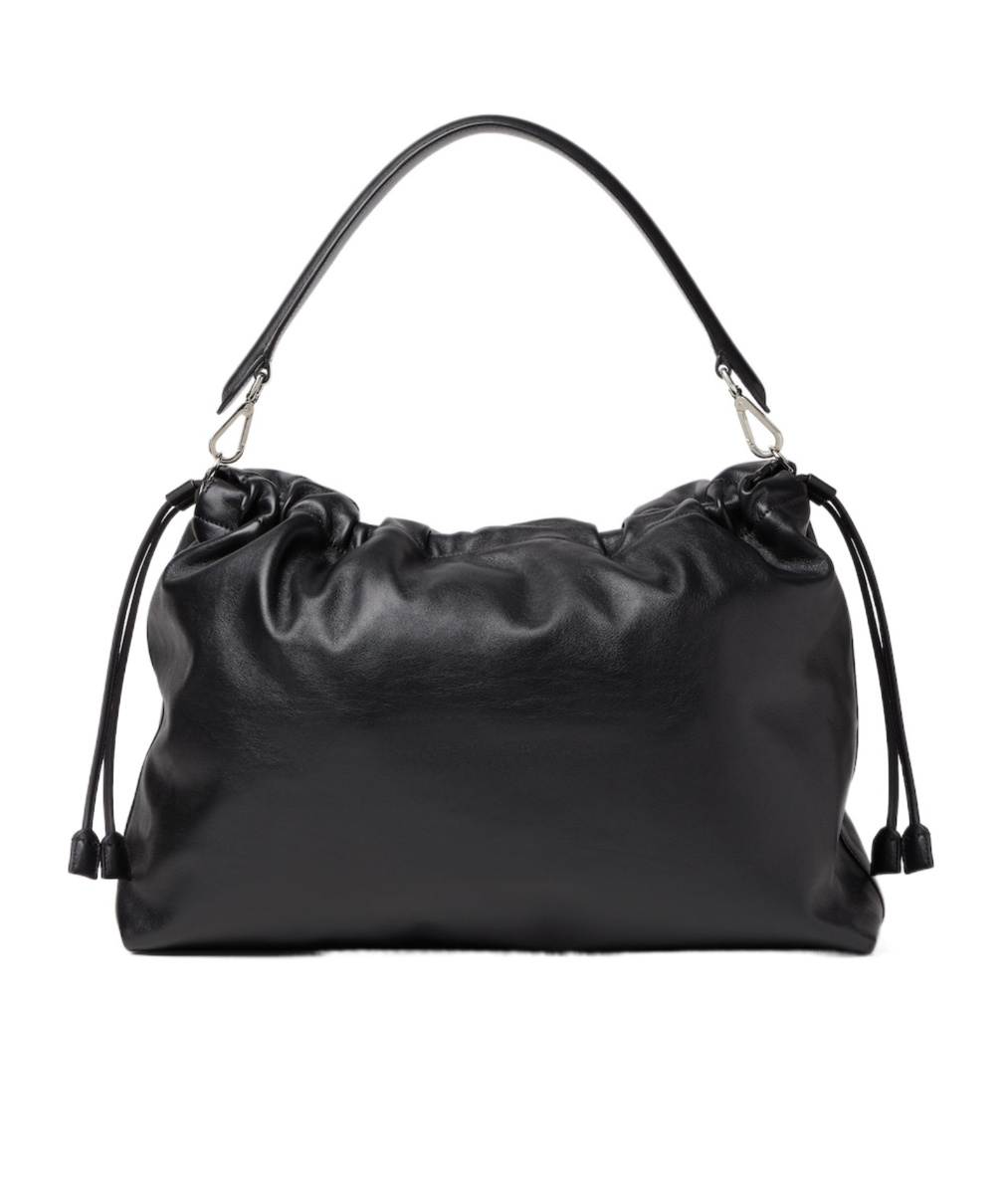 Fendi Flux Maxi Black Leather Crossbody Bag In Black