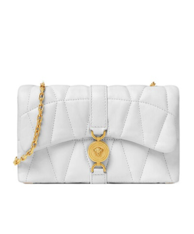Versace Kleio Quilted Mini Bag In White