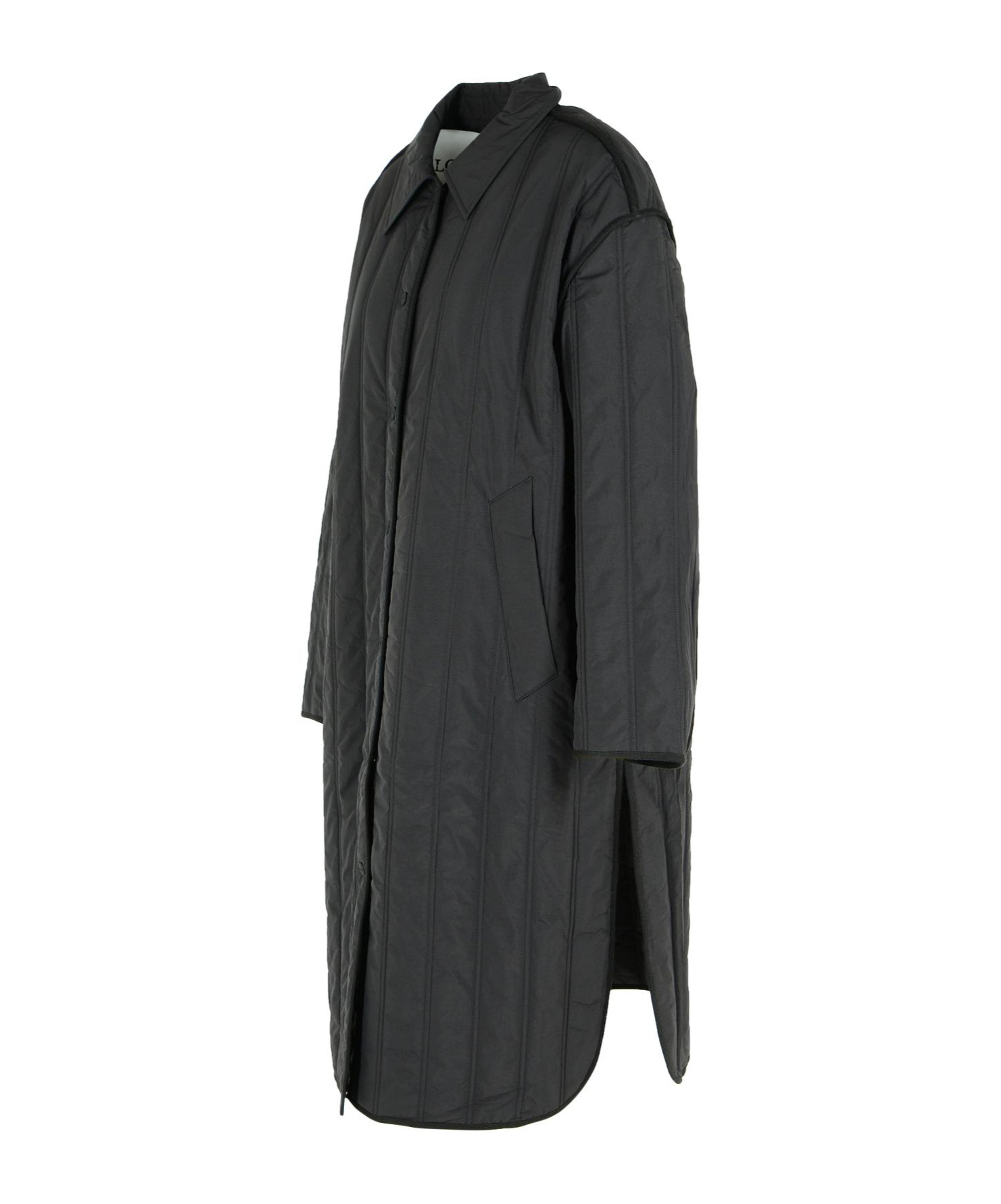 Closed Sewed Long-sleeve Down Jacket In Black