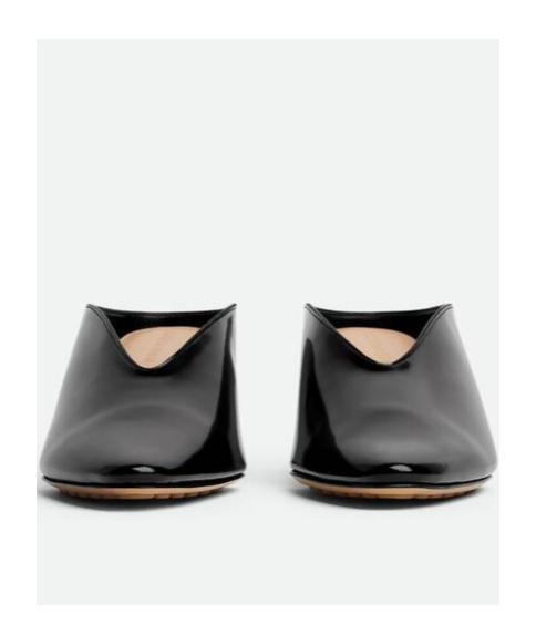 Bottega Veneta Bounty Vinyl Kitten-heel Mules In Black
