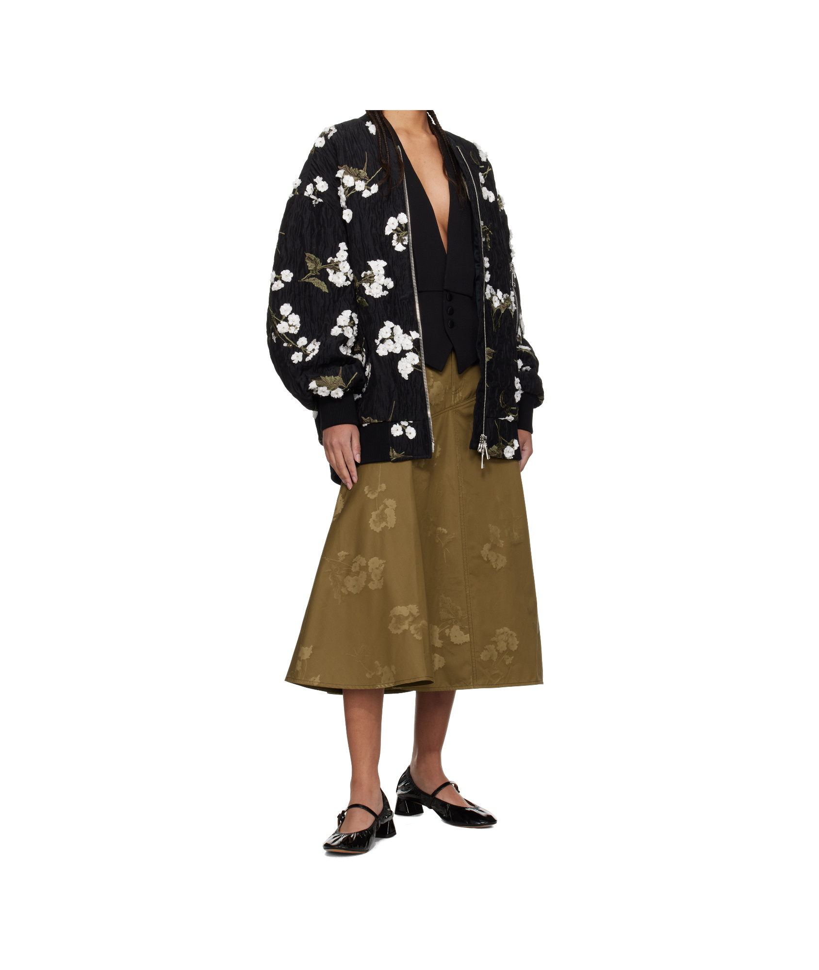 ERDEM DRAPE MIDI SKIRT