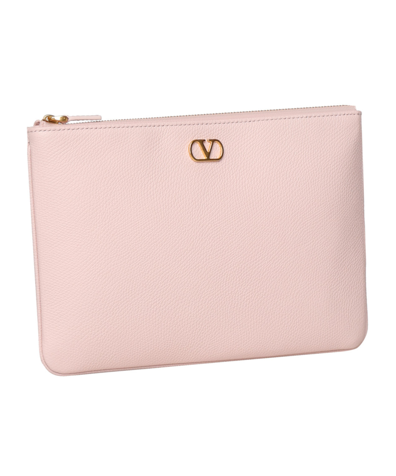 Valentino Vlogo Signature Zip-up Clutch Bag In Nude