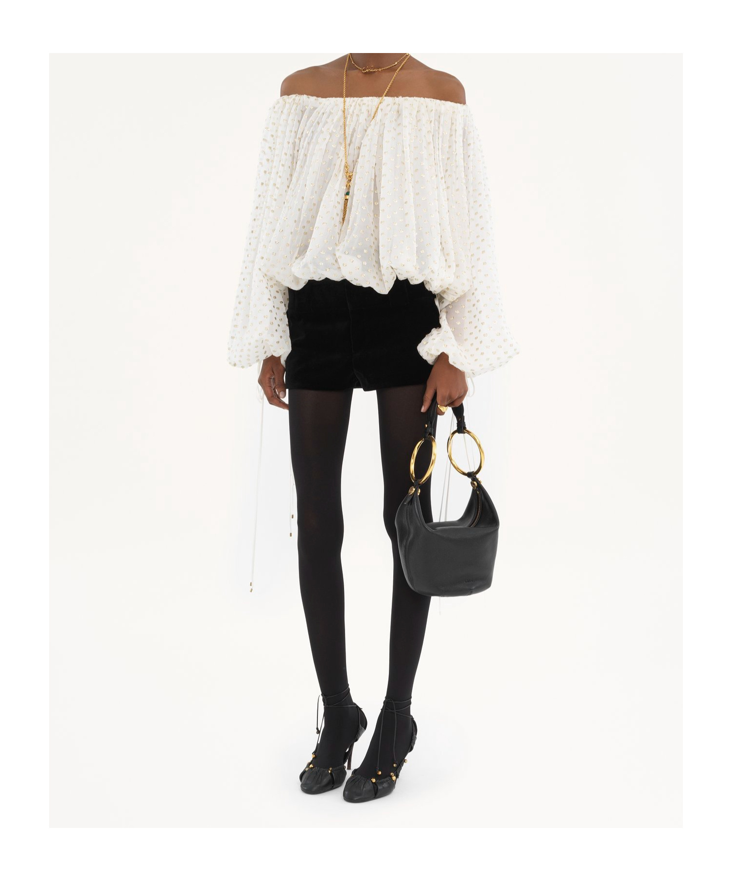 Chloé Velvelt Mini Shorts In Black
