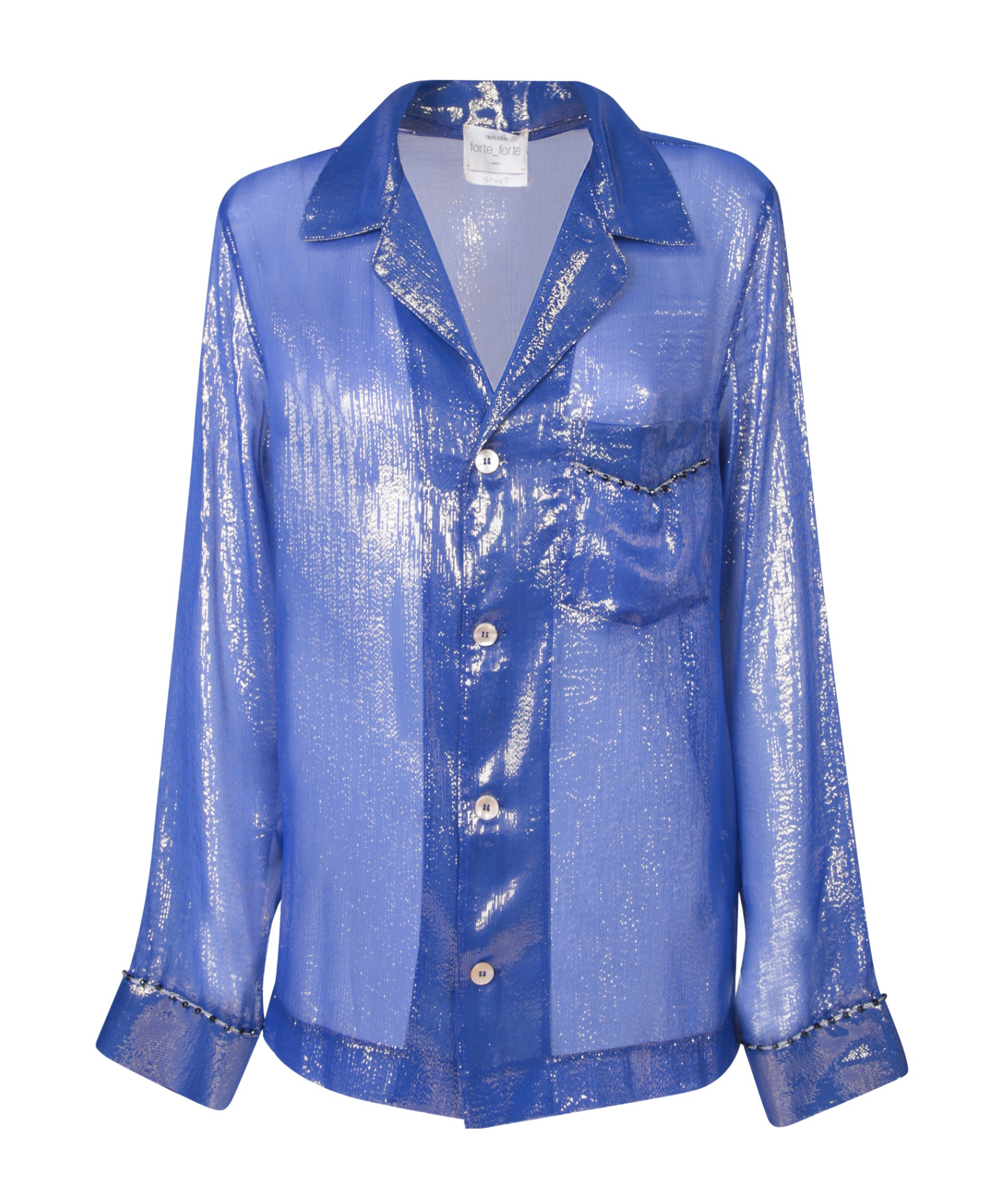 FORTE FORTE CELESTE LUREX CHIFFON SHIRT