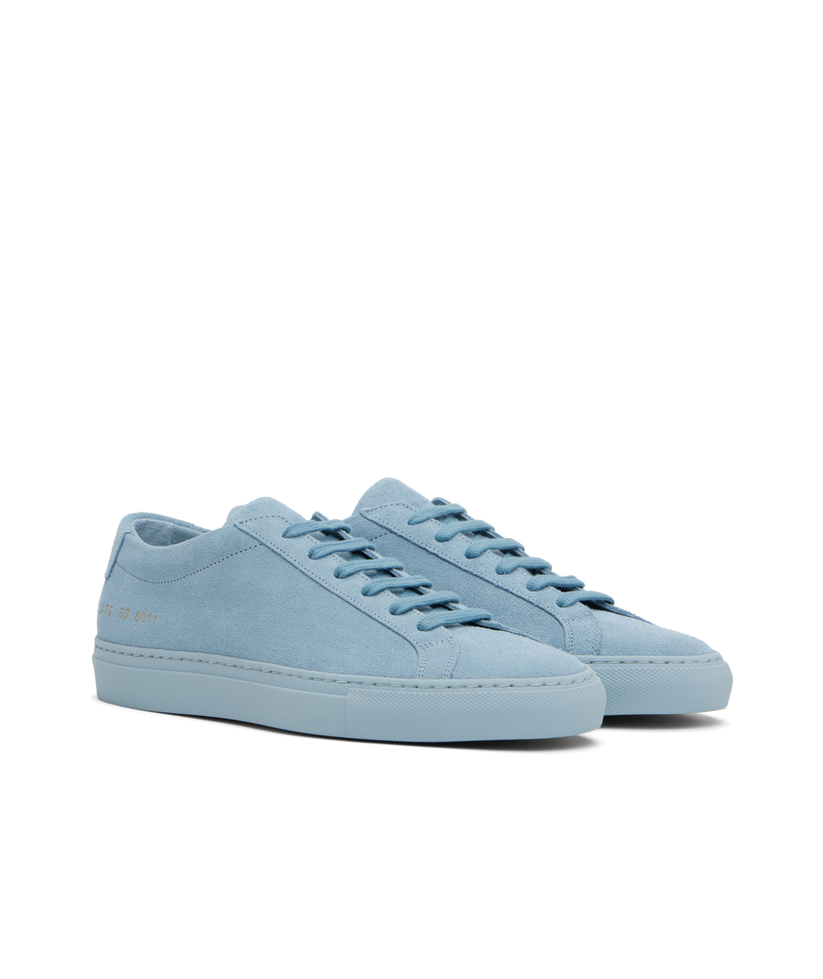 Common Projects Blue Achilles Tonal Suede Sneakers In Blue