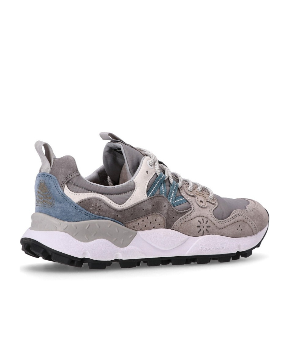 Flower Mountain Round Toe Low-top Sneakers In Gray