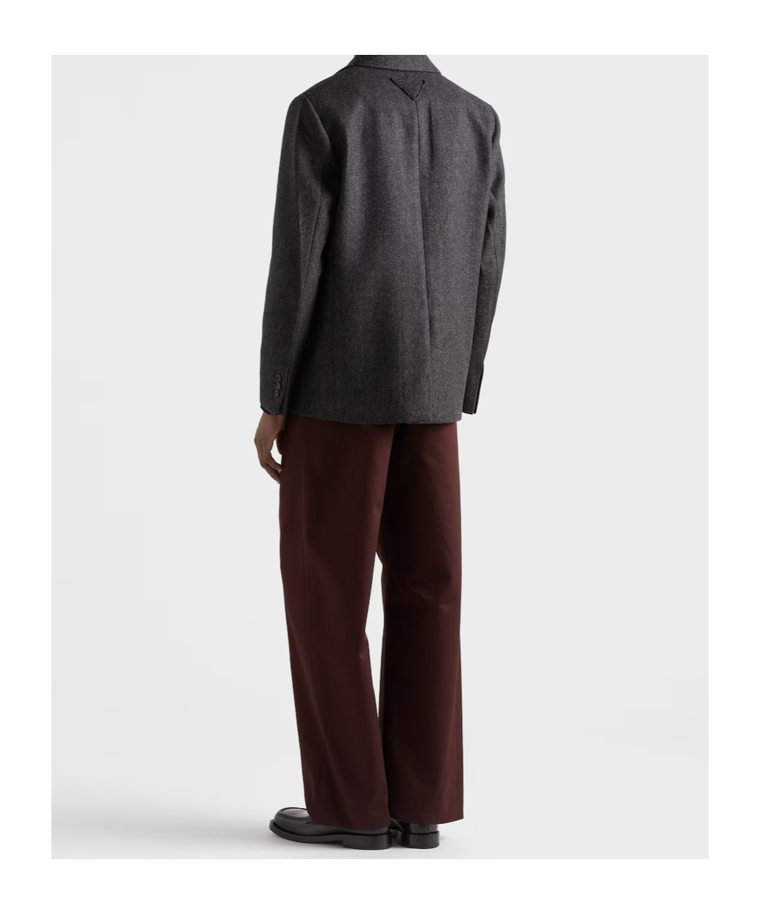 Prada Triangle-logo Cotton Trousers In Burgundy