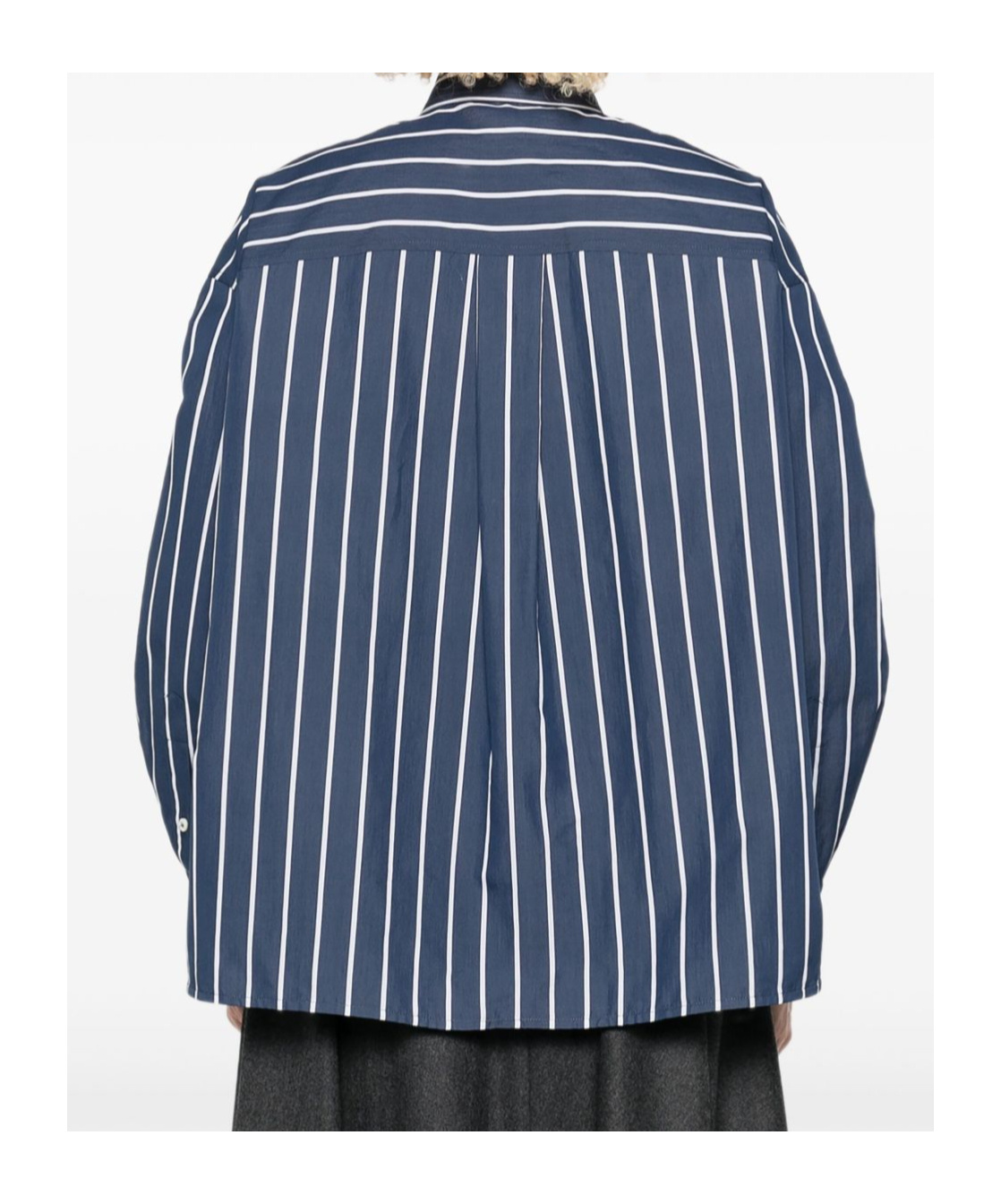 Brunello Cucinelli Women Striped Cotton Shirt In Blue