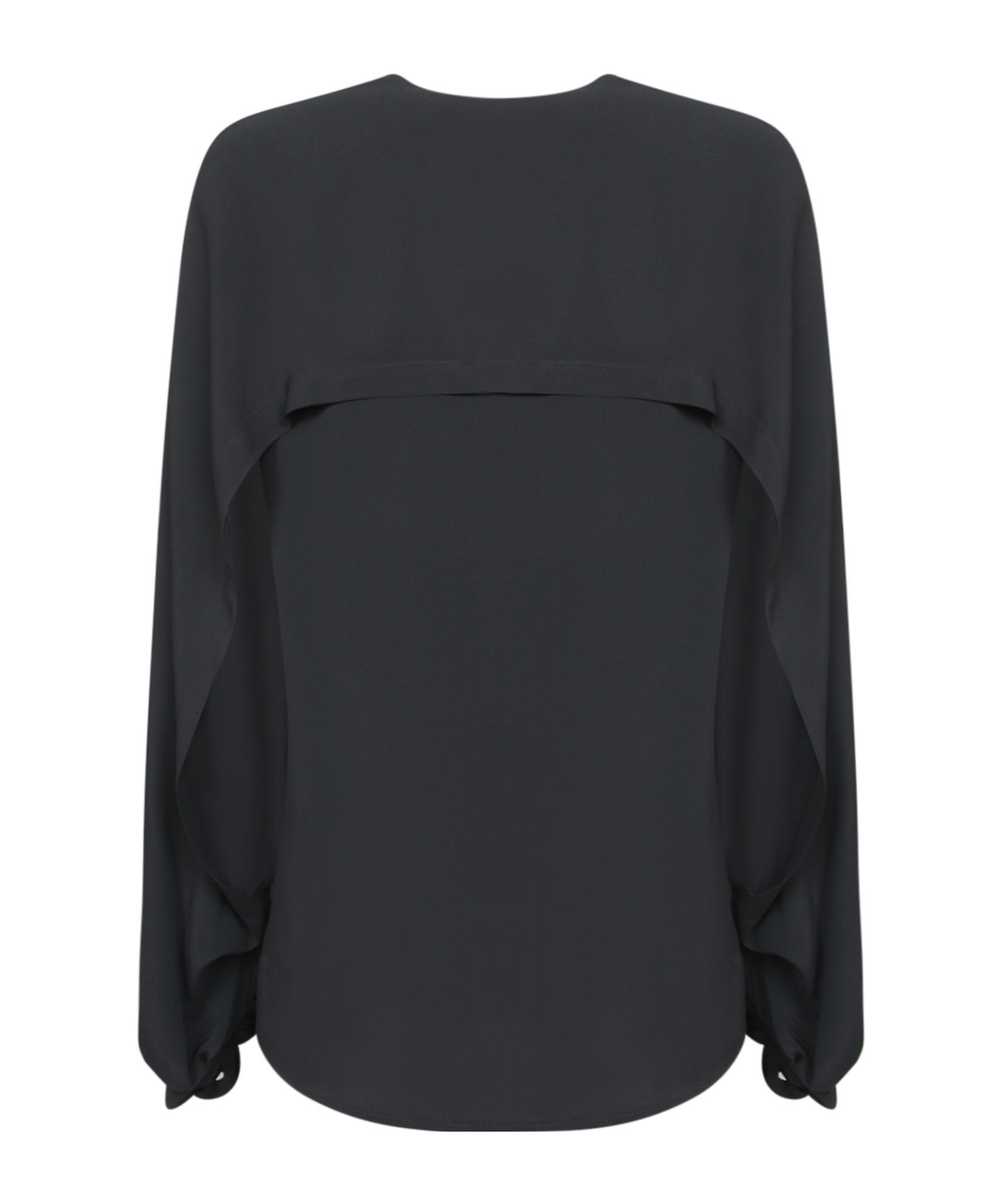 Federica Tosi Tie-cuff V-neck Top In Black