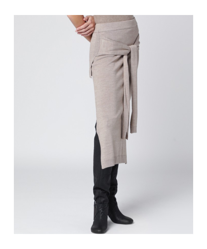 Lemaire Knit Detail Skirt In Gray