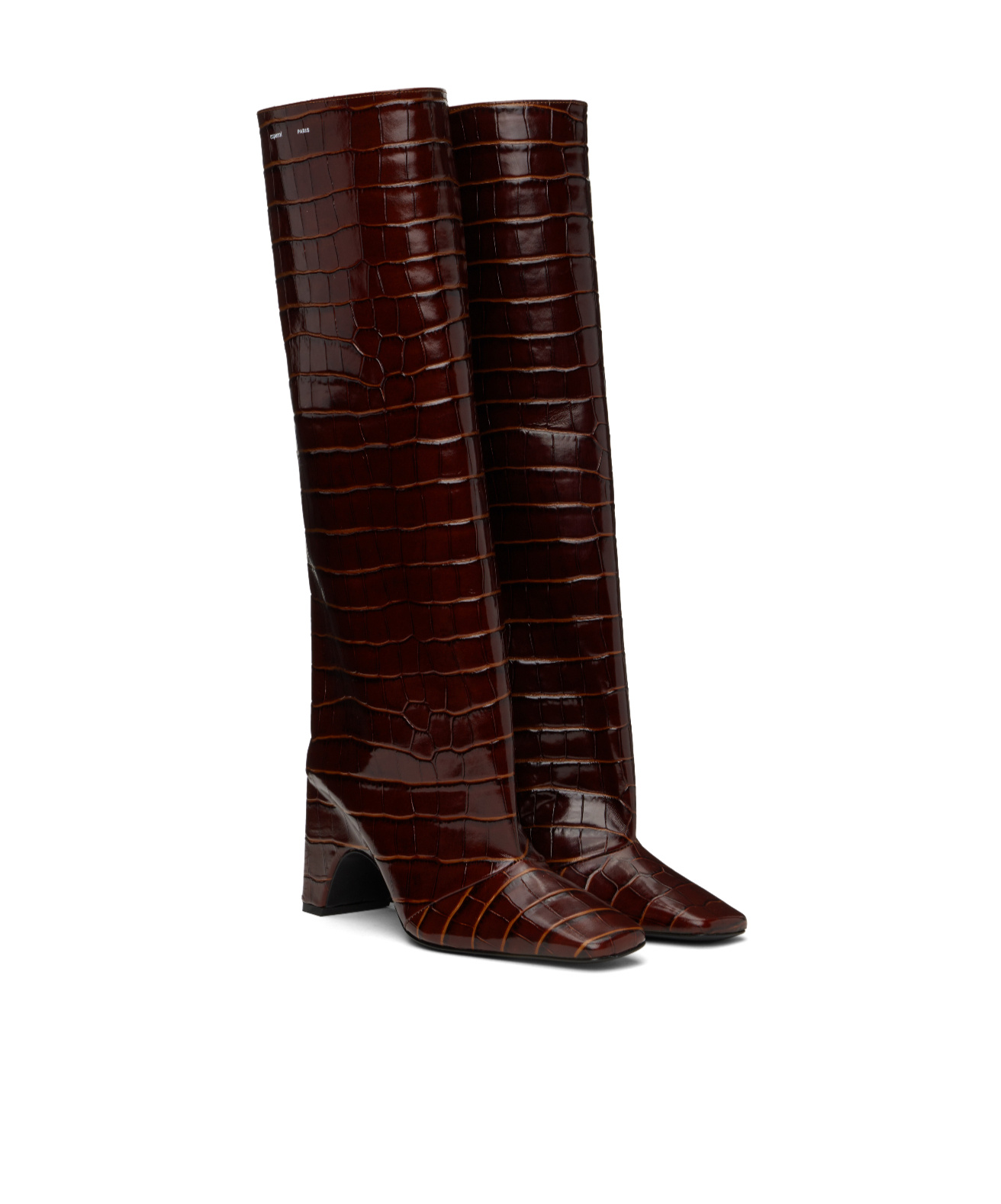 Shop Coperni Square Toe Boots In Brown