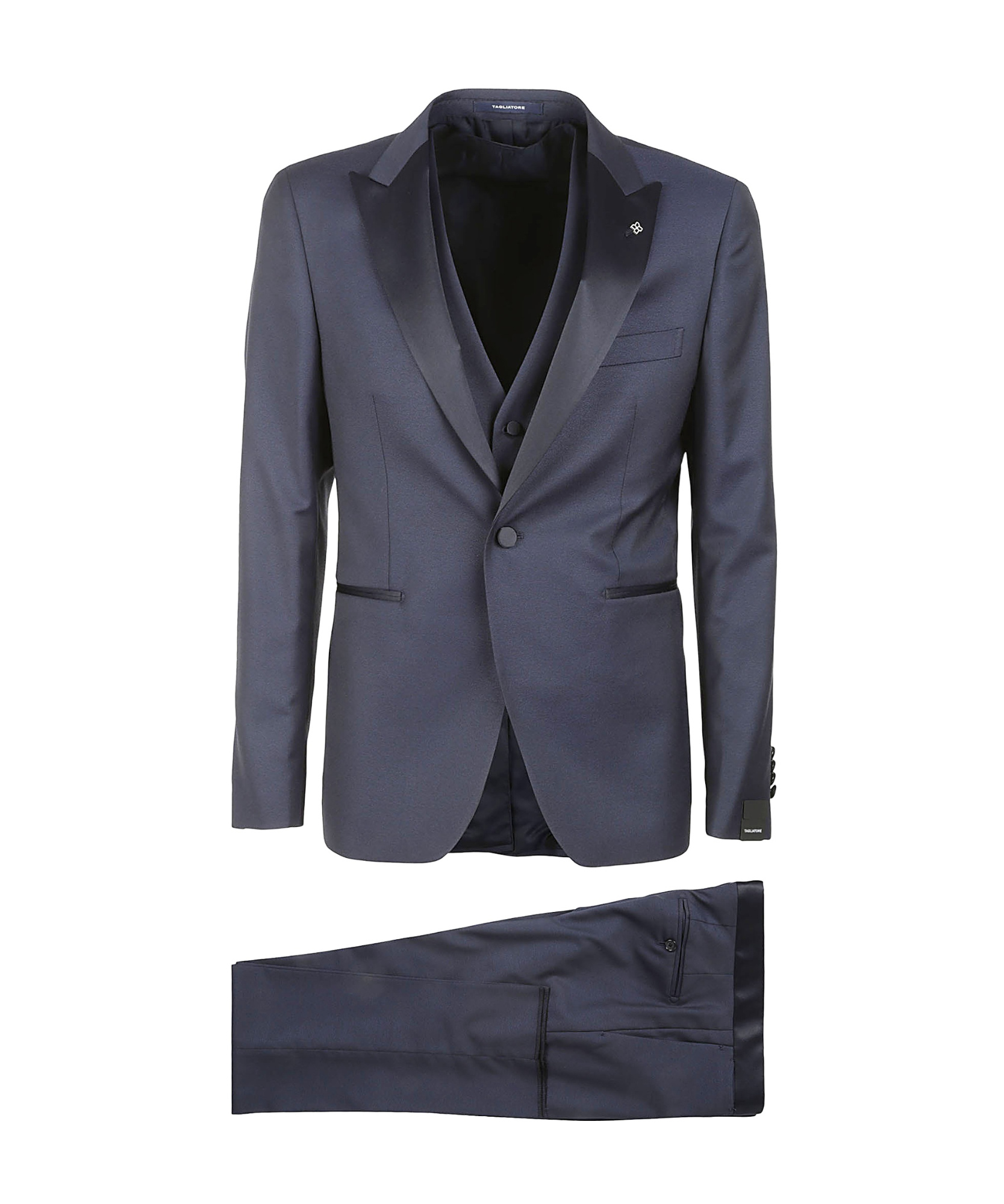Tagliatore Three-piece Dinner Suit In Black