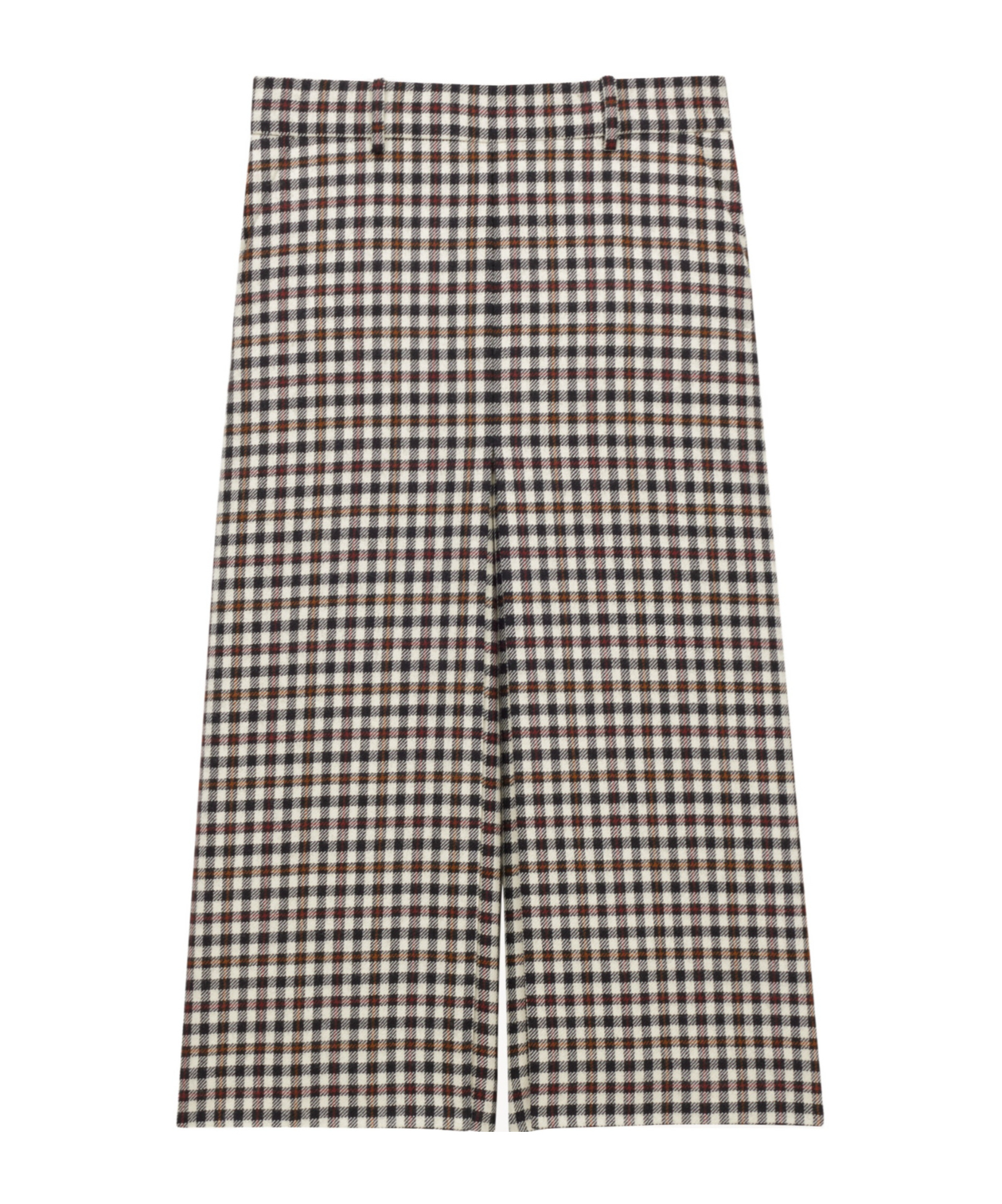 Saint Laurent Culottes In Wool Check In Gray