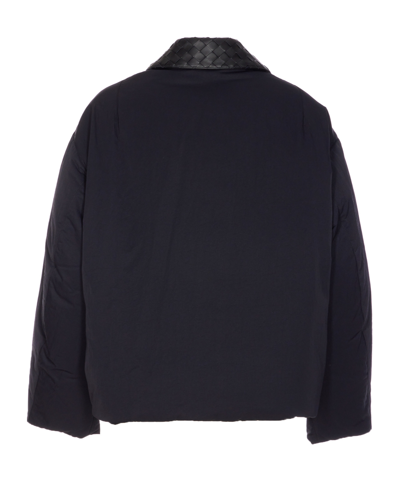 Bottega Veneta Long-sleeved Down Jacket In Blue