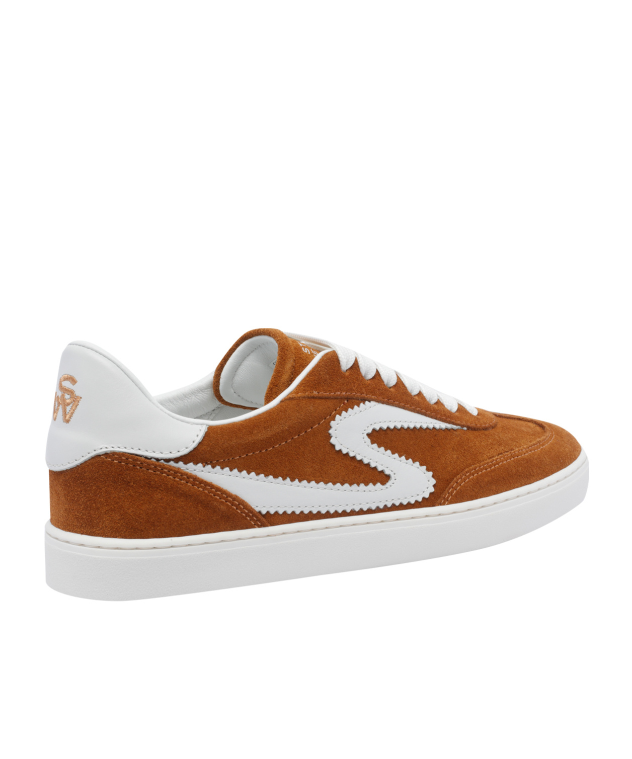 Stuart Weitzman , Sw Runaround Sneaker, Sneakers, Hazel/white, Suede/calf In White