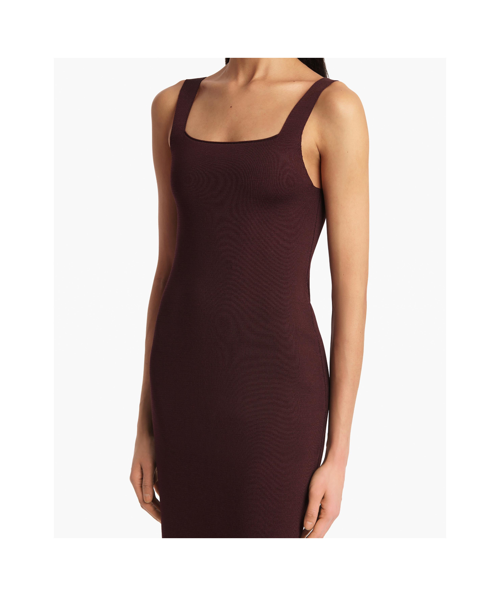 Khaite Womens Almandine Dixi Square-neck Knitted Maxi Dress Xs In Burgundy