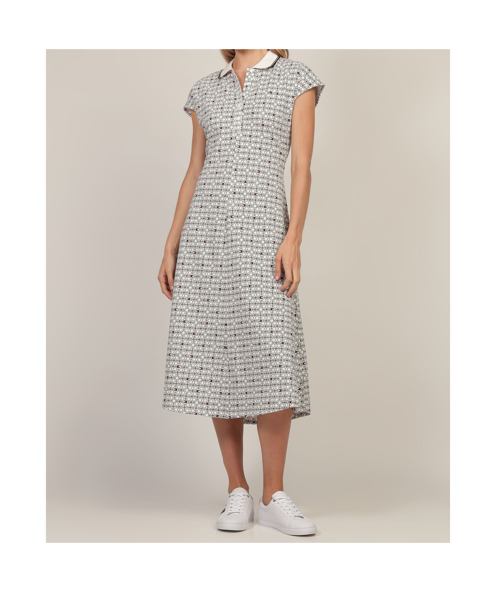 Tommy Hilfiger Patterned Dress In Gray