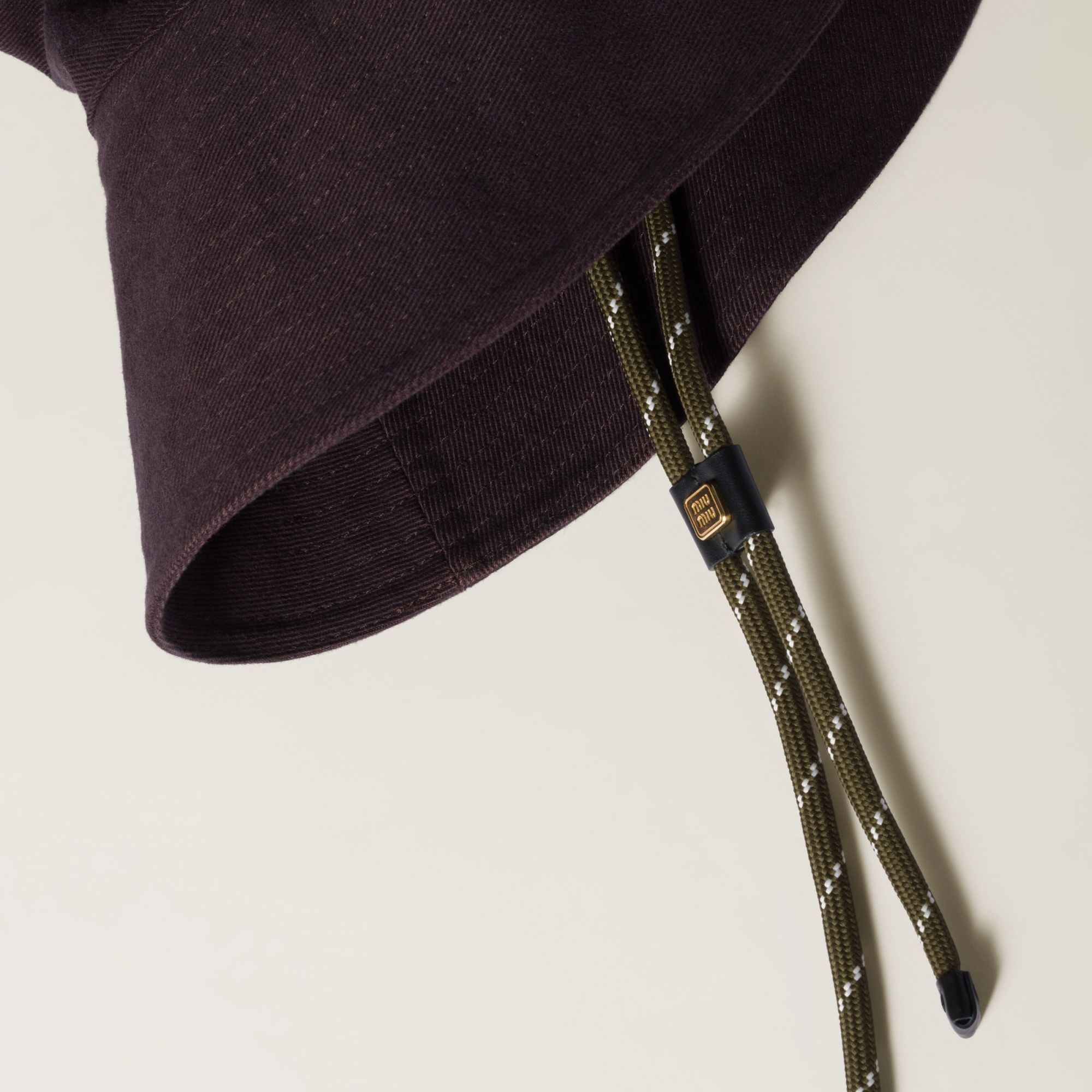 Miu Miu Denim Bucket Hat In Burgundy