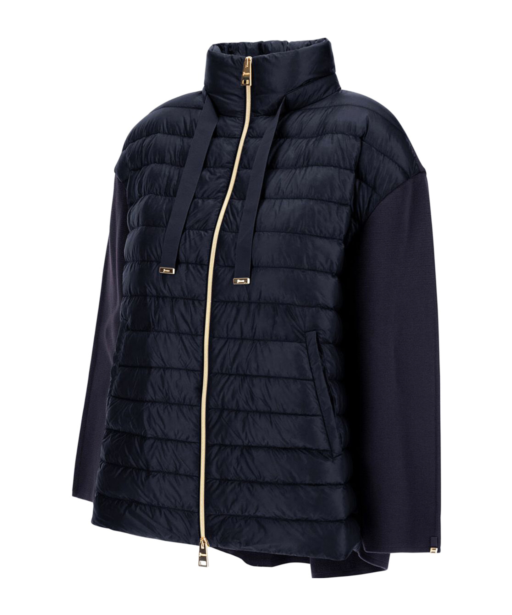 Herno Panelled Drawstring Jacket In Blue