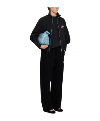 Msgm Logo Embroidered Track Pants In Black