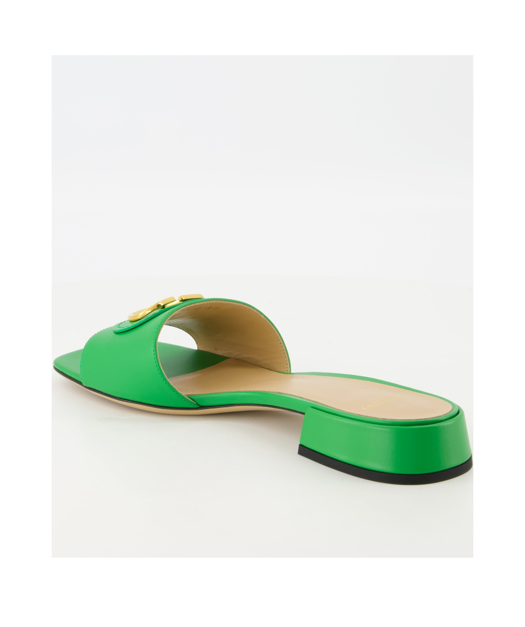 Valentino Vlogo Slippers In Green
