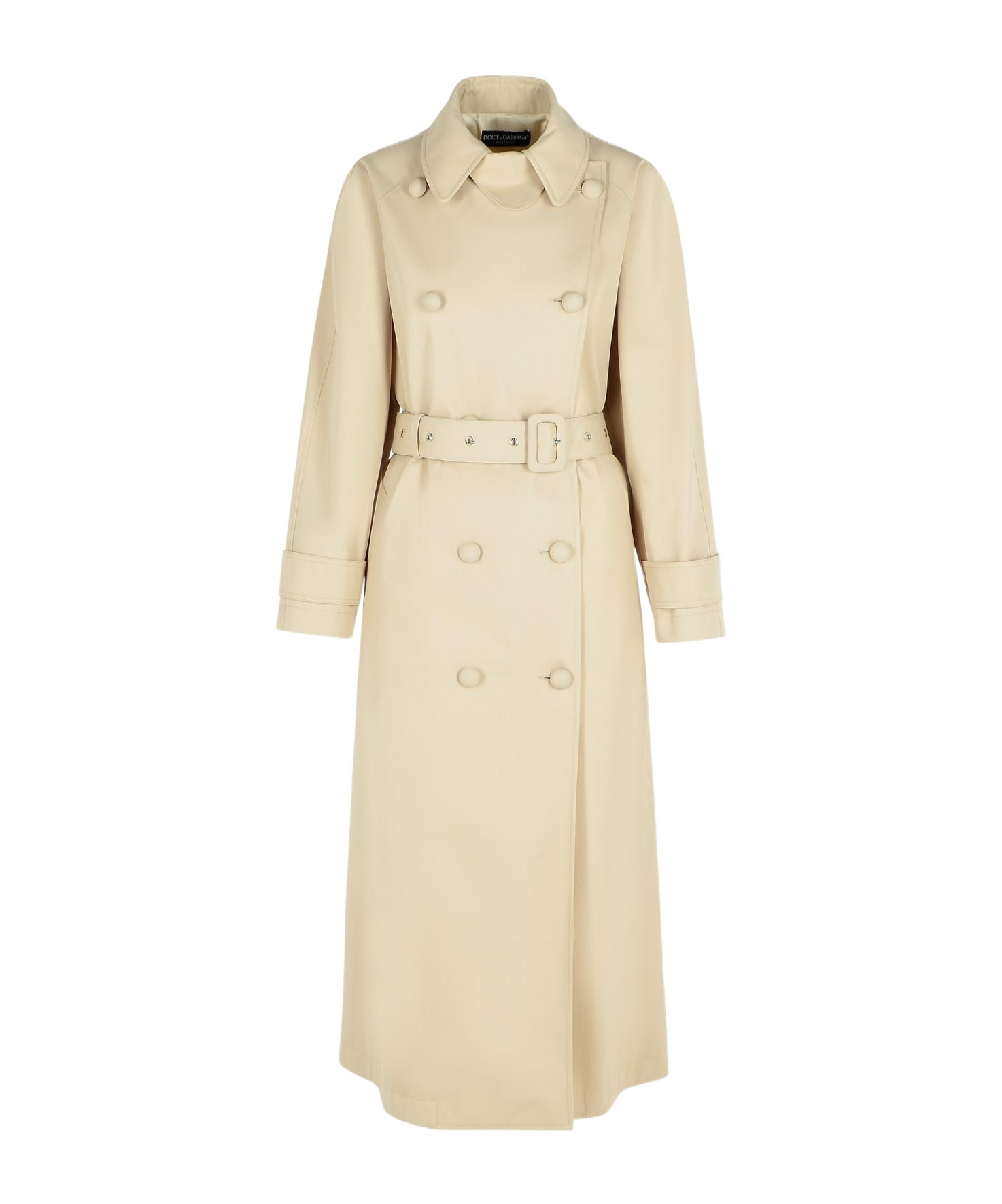 Dolce & Gabbana 'over' Beige Polyester Blend Trench Coat In Nude