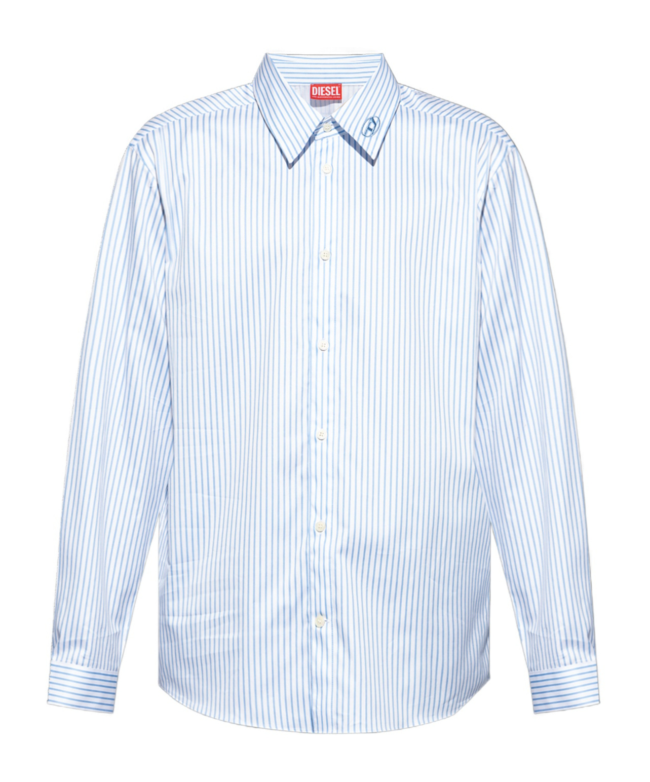Diesel S-turner Striped Cotton Shirt In Blue
