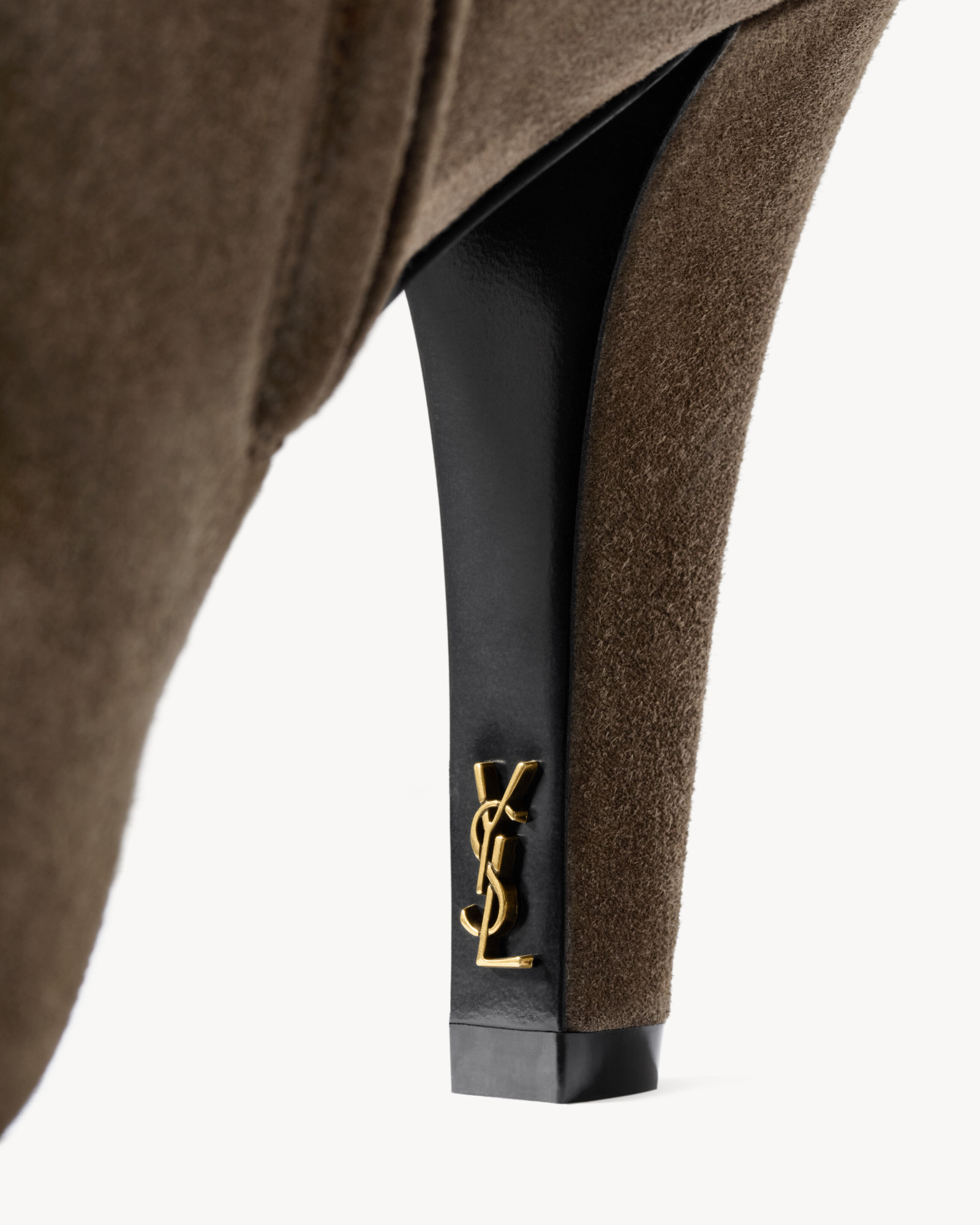 Saint Laurent Square Toe Ankle Boots In Brown