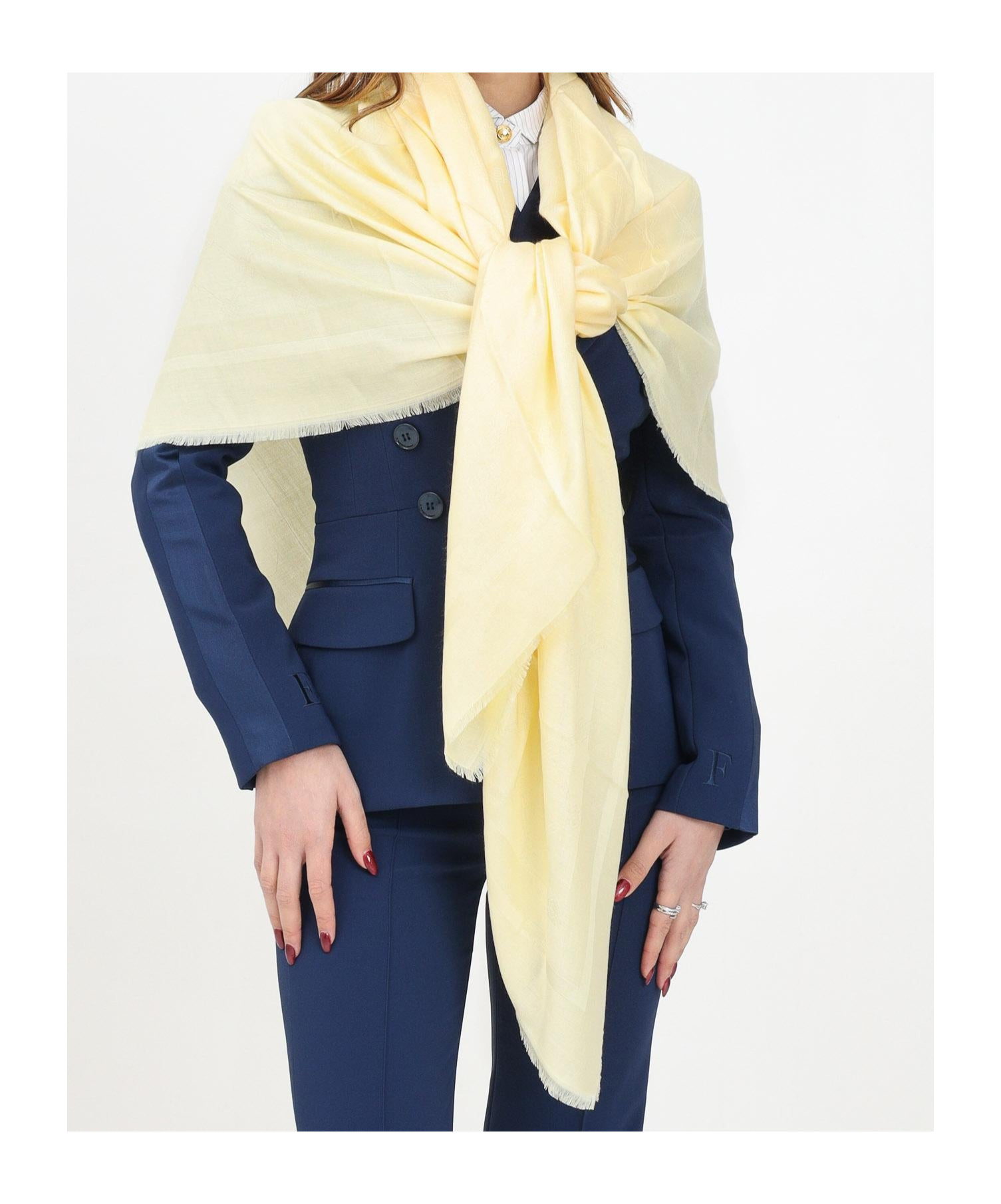 ELISABETTA FRANCHI JACQUARD DIAMOND SCARF