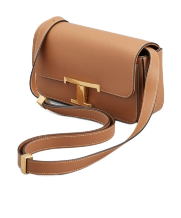 Shop Tod's Mini T Timeless Cross Body Bag In Brown