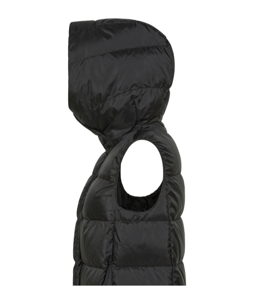 Peuterey Long Hooded Vest In Black