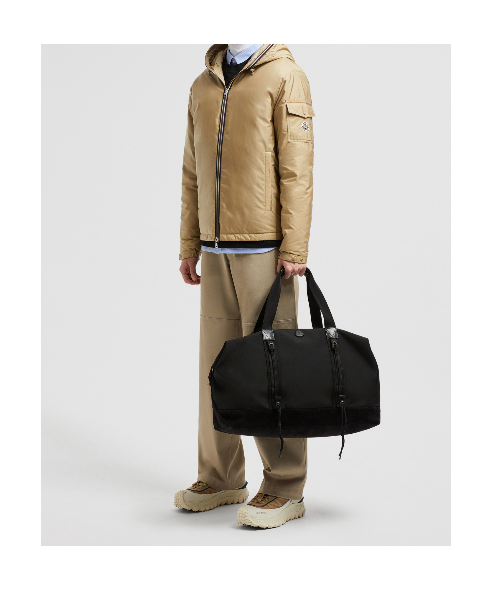 Moncler Panelled Canvas Holdall In Black