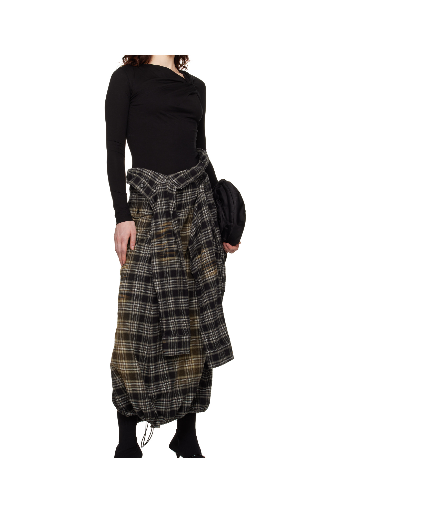 Juunj Black Twist Long Sleeve T-shirt In Black