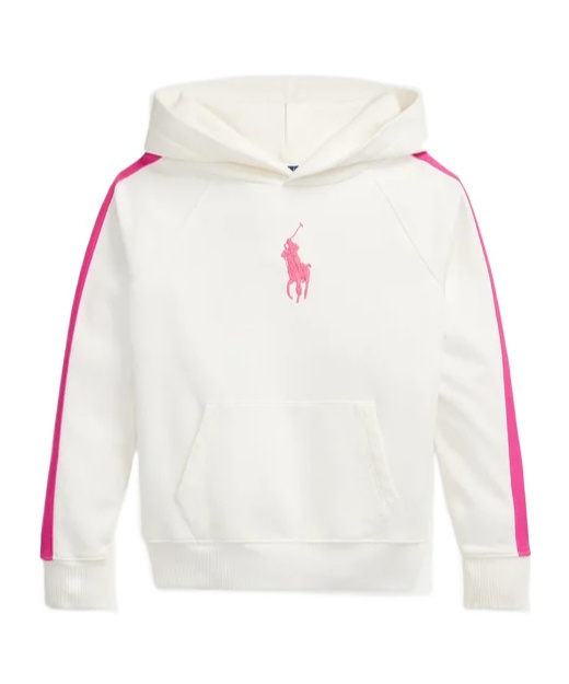 Polo Ralph Lauren Striped Big Pony French Terry Hoodie In White