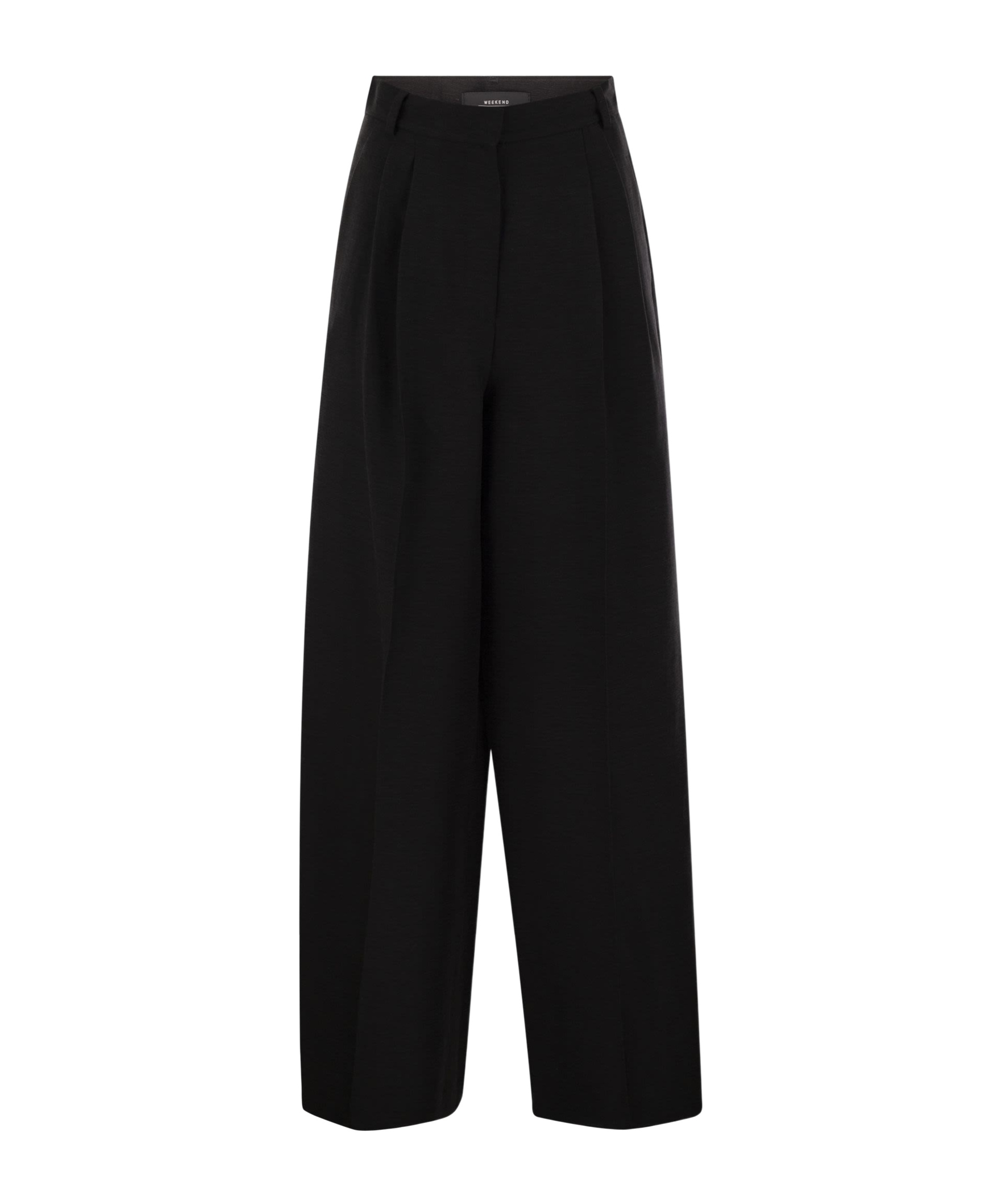 Weekend Max Mara Belt Ring Casual Pants In Black