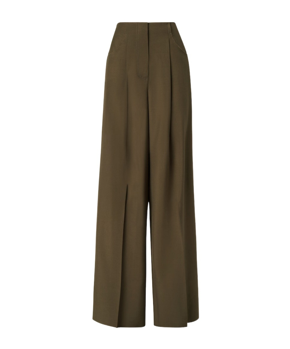 Fendi Green Wool And Mohair Pants In Green
