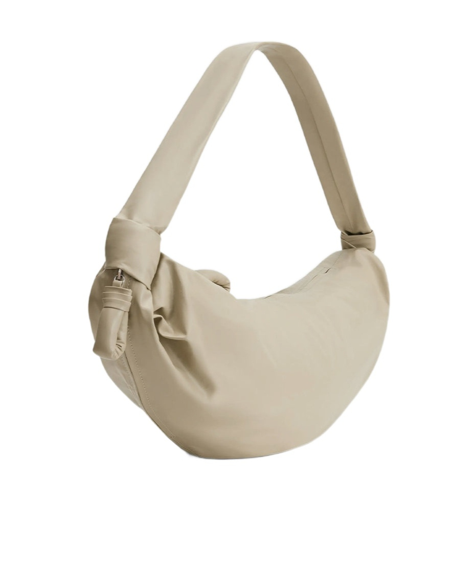 Lemaire Large Soft Croissant Leather Shoulder Bag In Brown