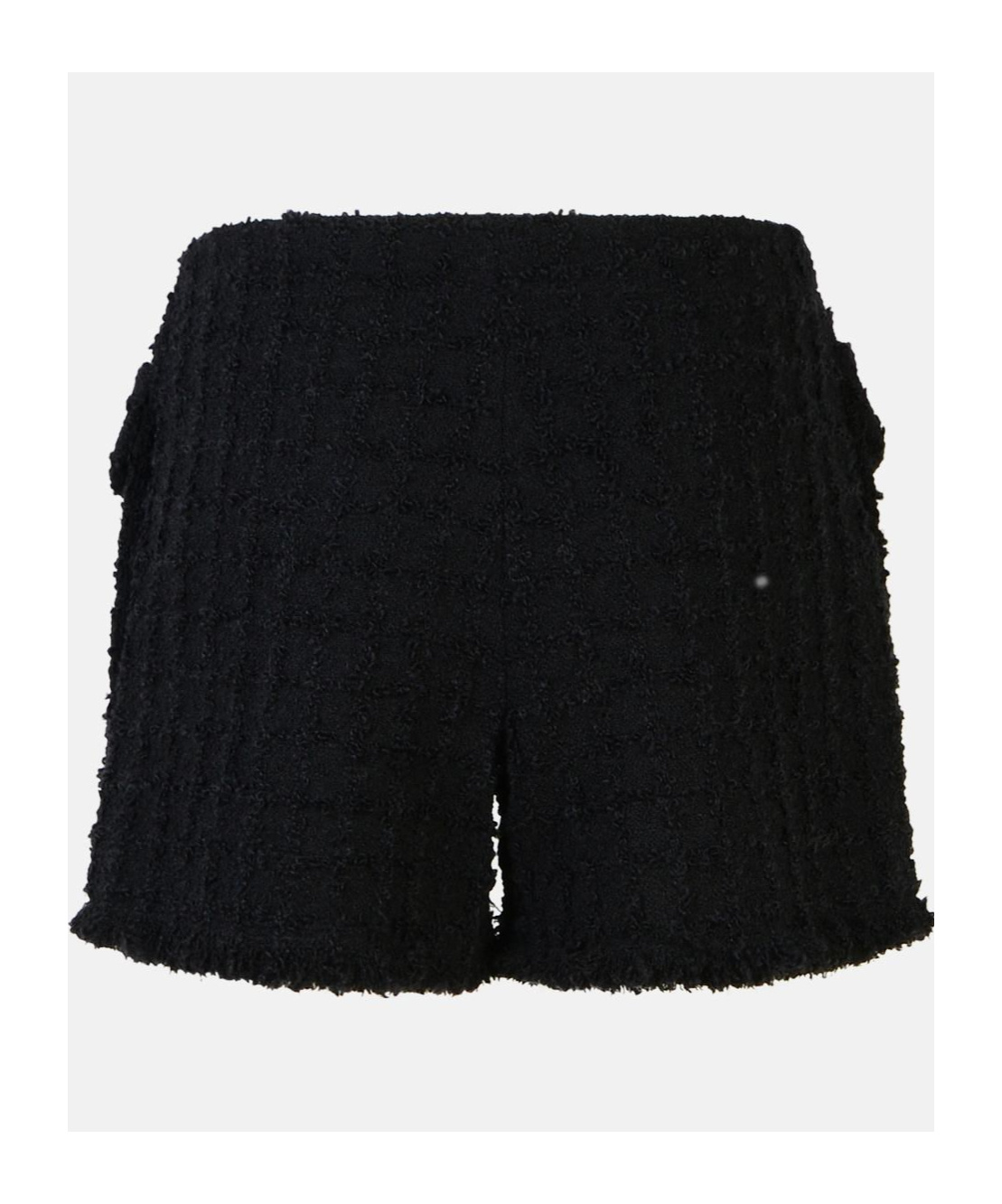 Shop Versace Fringed Hem Blend Shorts In Black