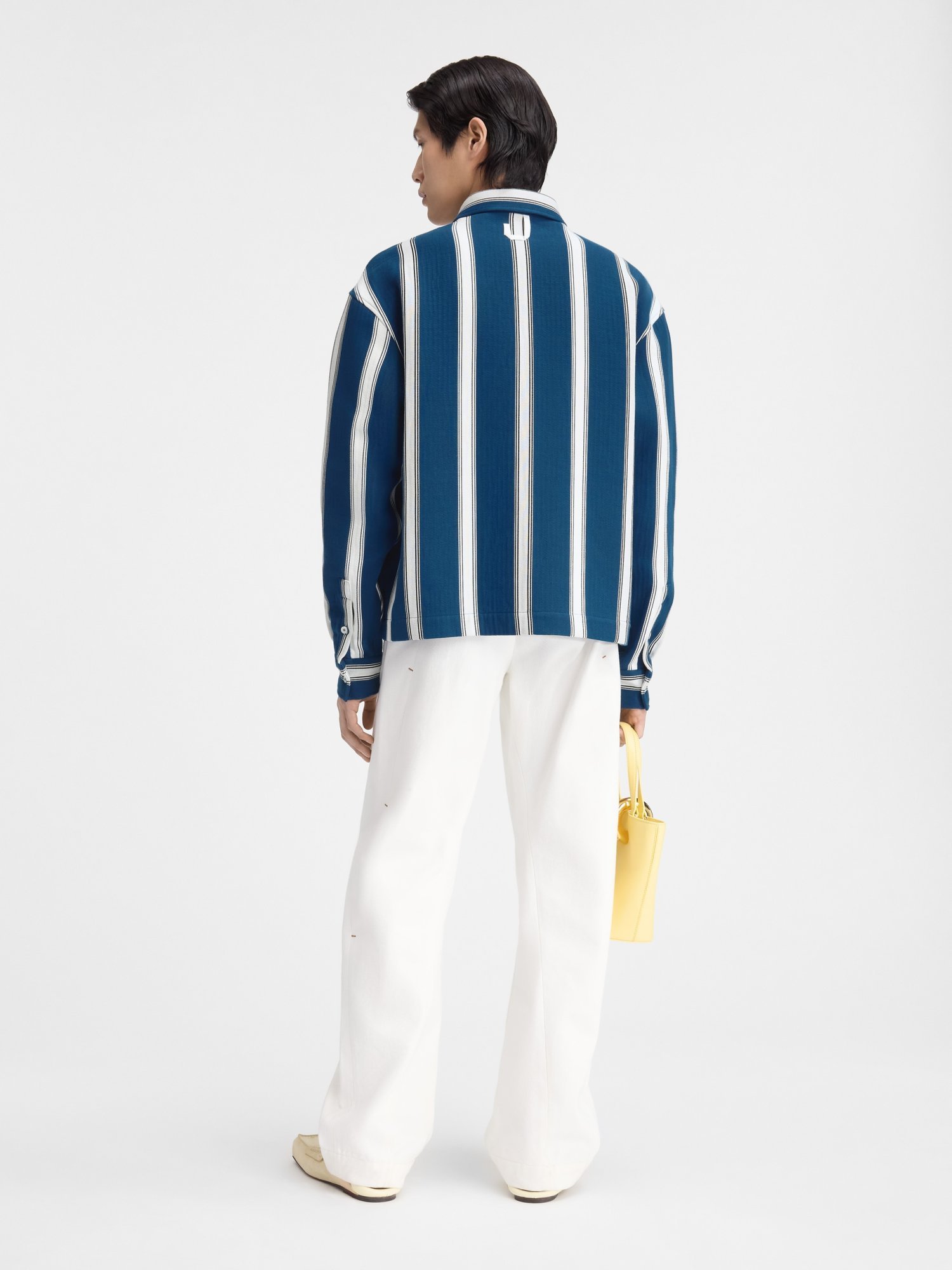 Jacquemus La Chemise Papier Striped Boxy Shirt In Blue