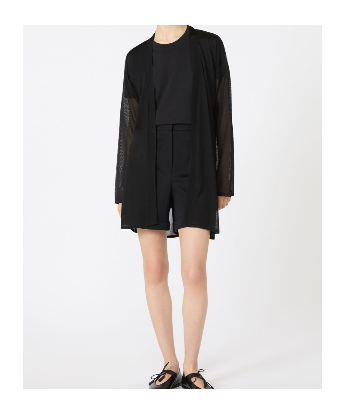 Max Mara Viscose Yarn Wrap Cardigan In Black